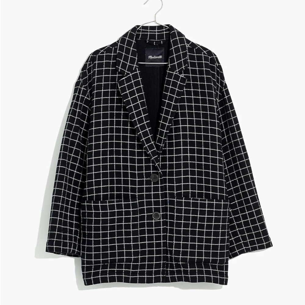 Madewell Waffleback Shaw Blazer in Windowpane